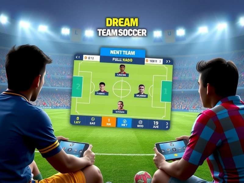 Dream Team Soccer gameplay screenshot showing football match